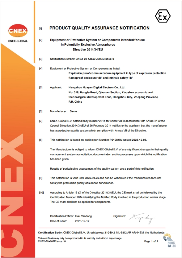 P21084IA-QAN CNEX 23ATEXQ0005 issue 0 issued