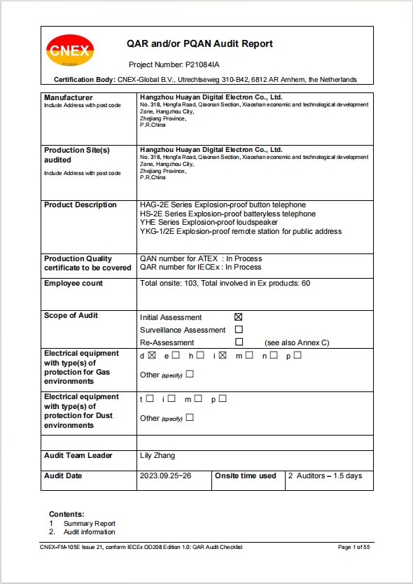 P21084IA-QRE QAR-PQAN report signed